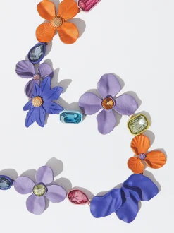 PARFOIS Collar Flores Esmaltadas Con Cristales Multicor Outlet