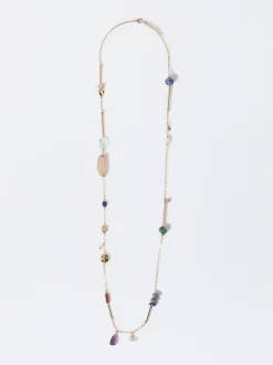 PARFOIS Collar Largo Con Piedra Y Cristal Multicor Hot