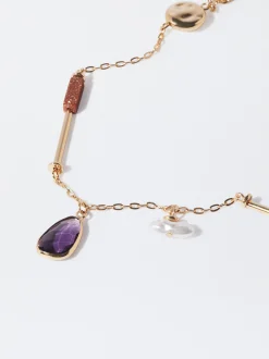 PARFOIS Collar Largo Con Piedra Y Cristal Multicor Hot