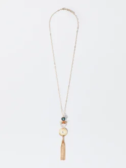 PARFOIS Collar Largo Con Piedras Multicor Cheap