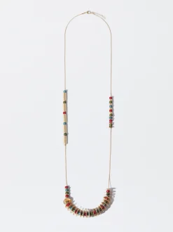 PARFOIS Collar Largo Con Piedras Multicor Cheap