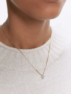 PARFOIS Collar Plateado Con Cruz Y Circonitas Dorado Flash Sale