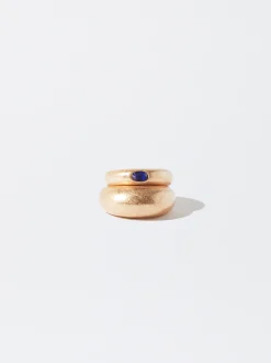 PARFOIS Conjunto Anillos Dorados Azul Cheap