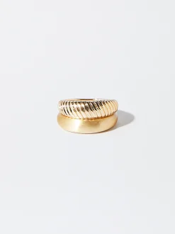 PARFOIS Conjunto Anillos s Dorado Cheap