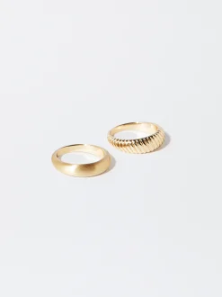 PARFOIS Conjunto Anillos s Dorado Cheap