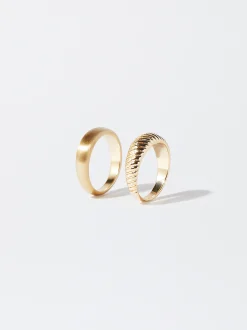 PARFOIS Conjunto Anillos s Dorado Cheap
