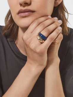 PARFOIS Conjunto De Anillos Esmaltados Azul Discount