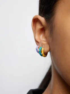 PARFOIS Conjunto De Aros Con Circonitas Multicor Store