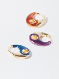 PARFOIS Conjunto De Aros Con Esmalte Multicor Best Sale