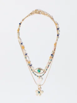 PARFOIS Conjunto De Collares Con Piedra Y Perla Multicor Outlet
