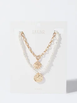 PARFOIS Conjunto De Collares Con Perla De Agua Dulce Blanco Hot
