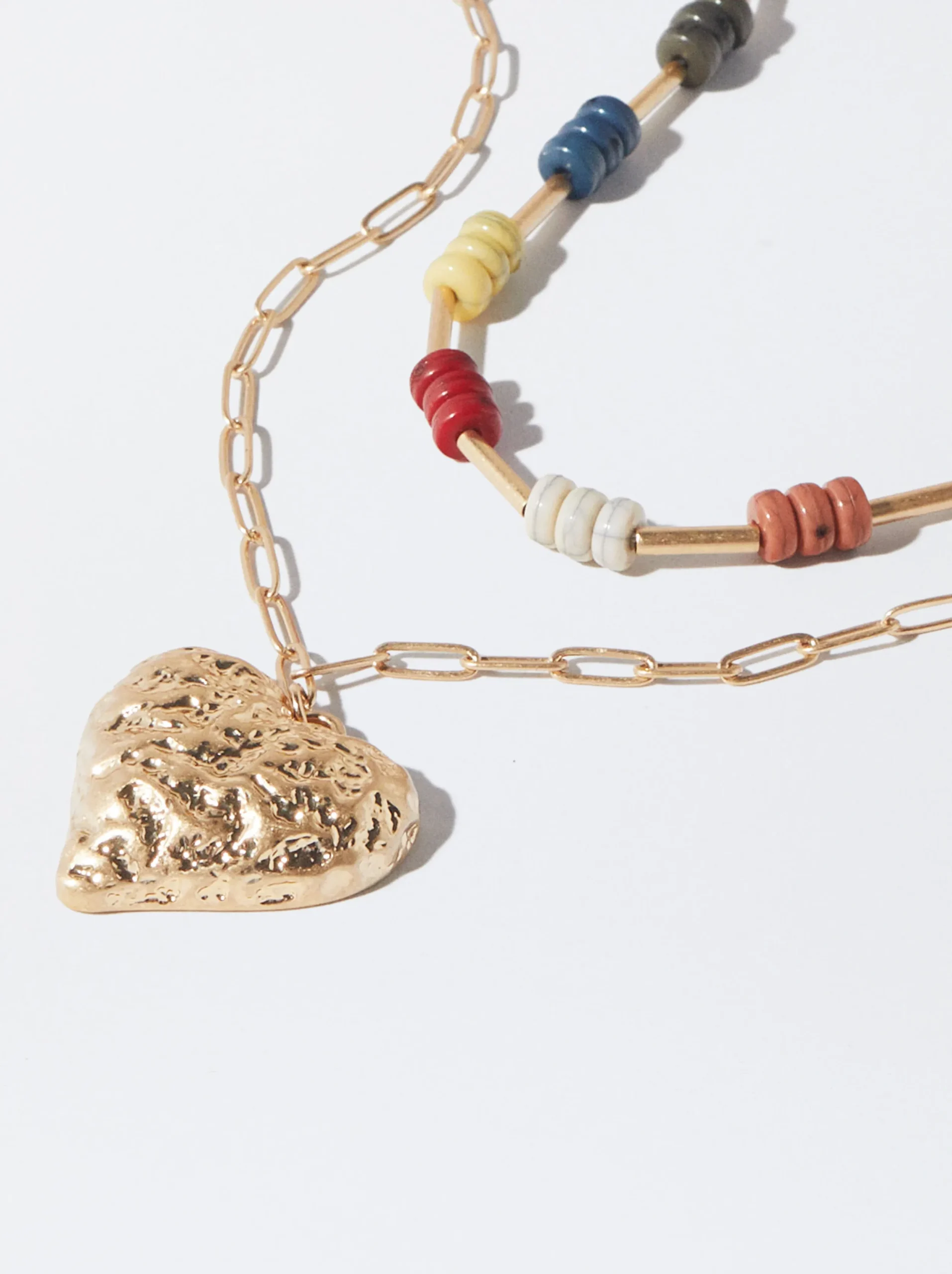 PARFOIS Conjunto De Collares Con Medallón Corazón Multicor Fashion
