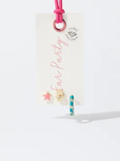 PARFOIS Conjunto De Pendientes Con Circonitas Multicor Sale