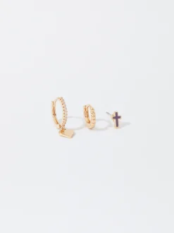 PARFOIS Conjunto De Pendientes Con Circonitas Multicor Clearance
