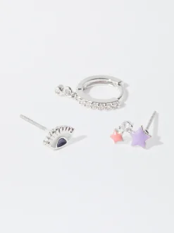 PARFOIS Conjunto De Pendientes Con Circonitas Multicor Shop