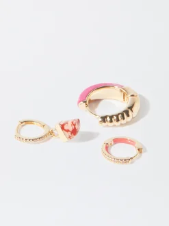 PARFOIS Conjunto De Pendientes Con Piedra Multicor Best Sale