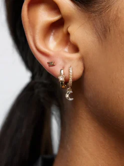 PARFOIS Conjunto De Pendientes Con Circonitas Dorado Best