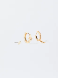 PARFOIS Conjunto De Pendientes Con Circonitas Dorado Best