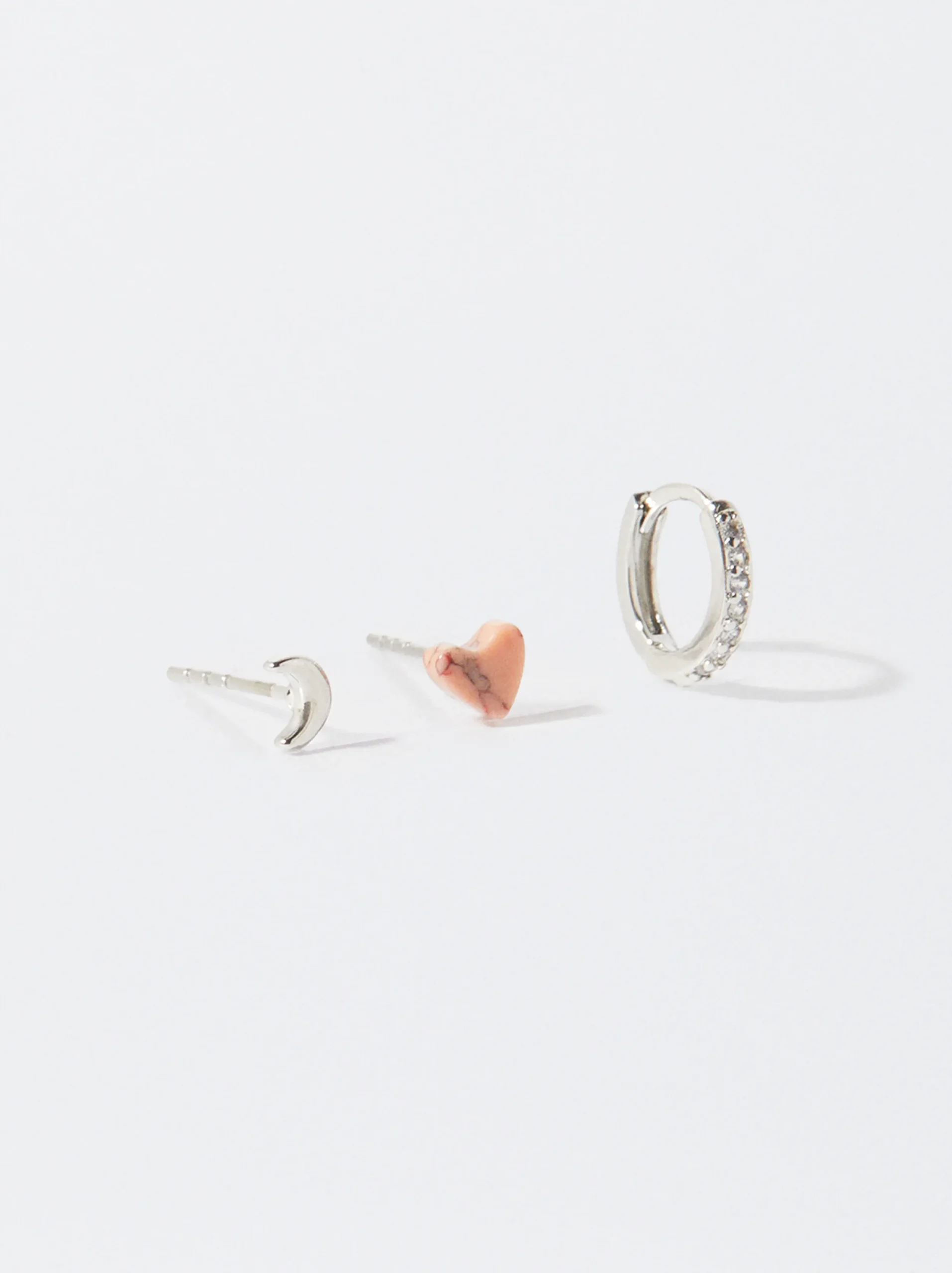 PARFOIS Conjunto De Pendientes Con Piedra Rosa Cheap