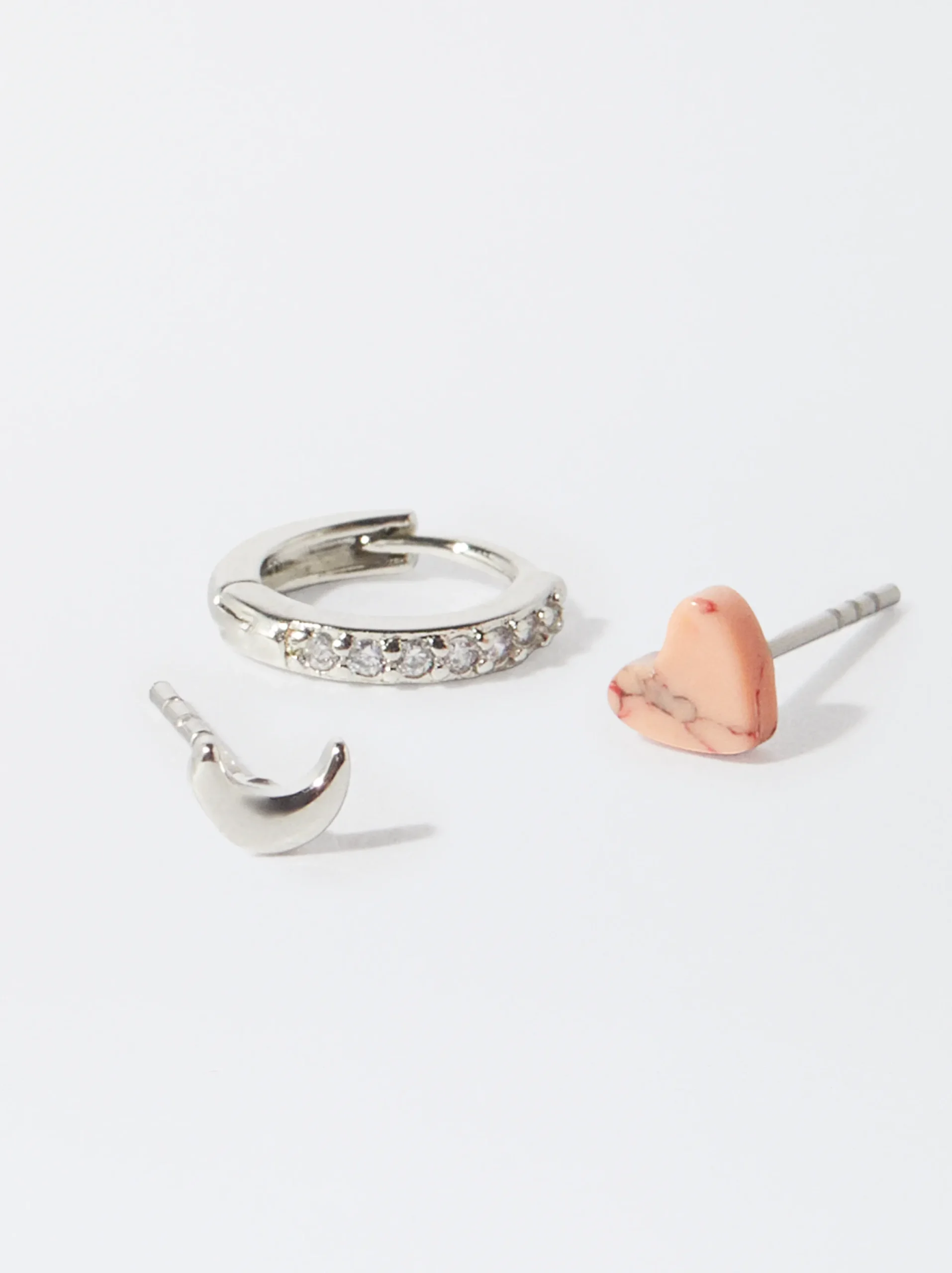 PARFOIS Conjunto De Pendientes Con Piedra Rosa Cheap
