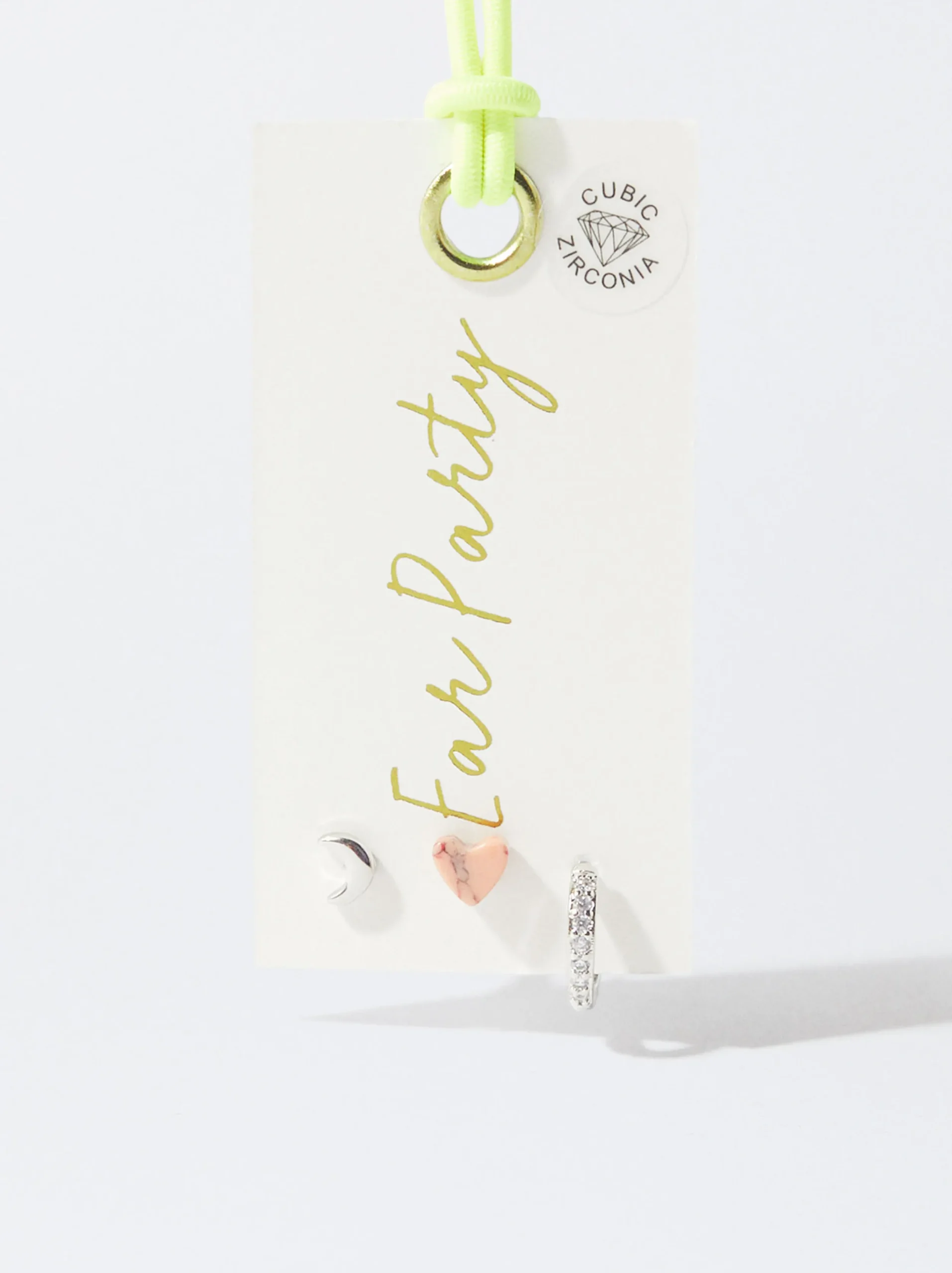 PARFOIS Conjunto De Pendientes Con Piedra Rosa Cheap