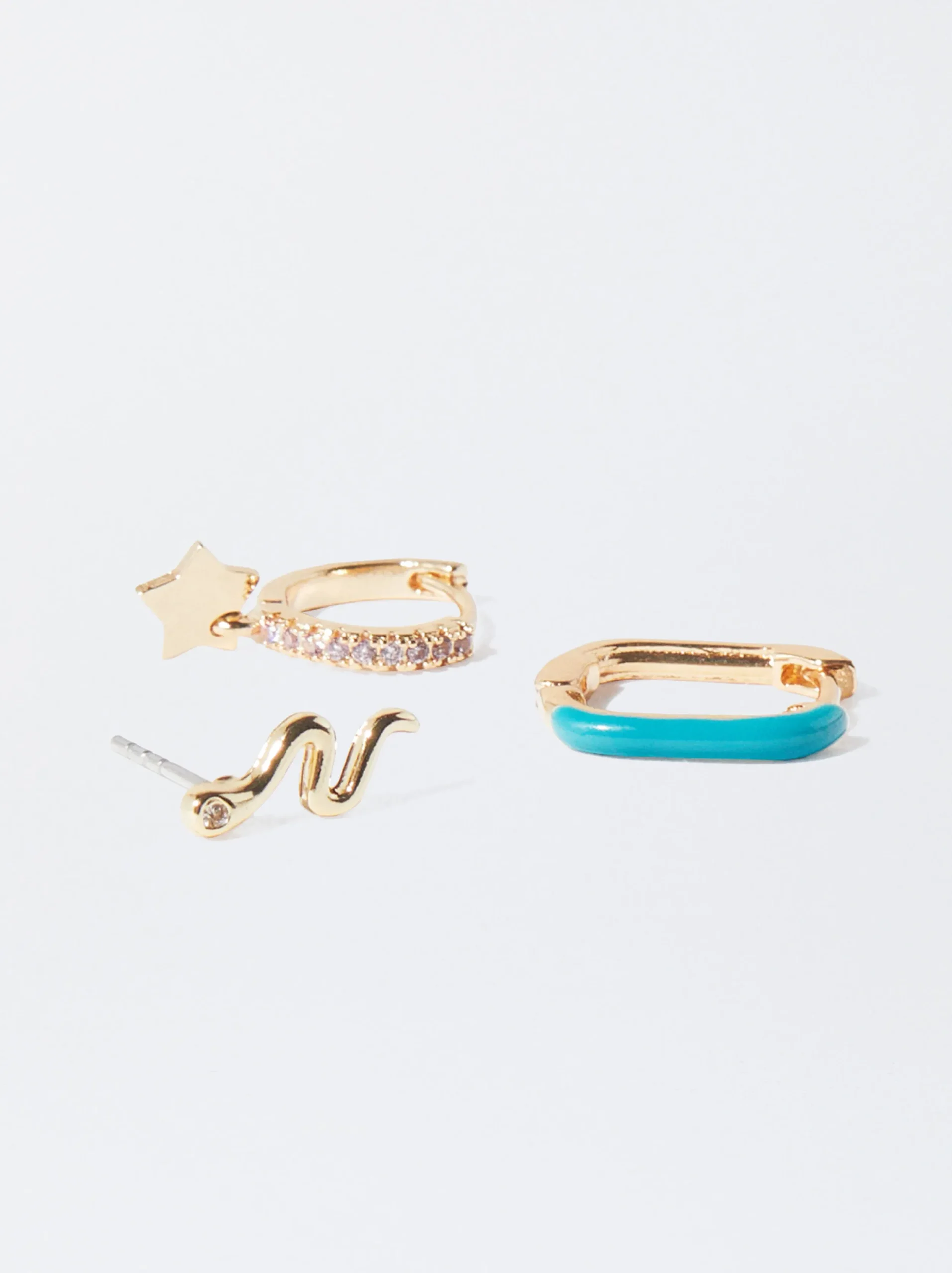 PARFOIS Conjunto De Pendientes Con Circonitas Multicor Outlet