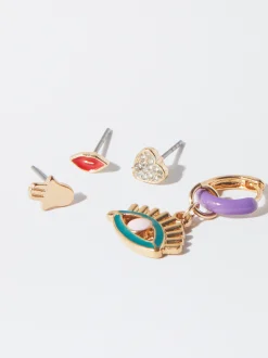 PARFOIS Conjunto De Pendientes Con Circonitas Multicor Online