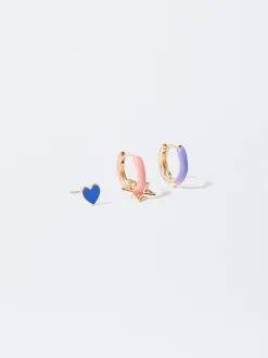 PARFOIS Conjunto De Pendientes Con Esmalte Multicor Best