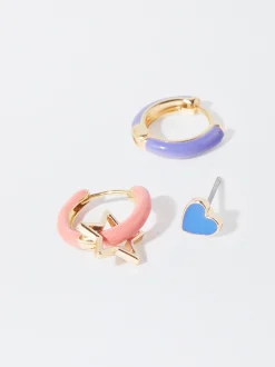 PARFOIS Conjunto De Pendientes Con Esmalte Multicor Best