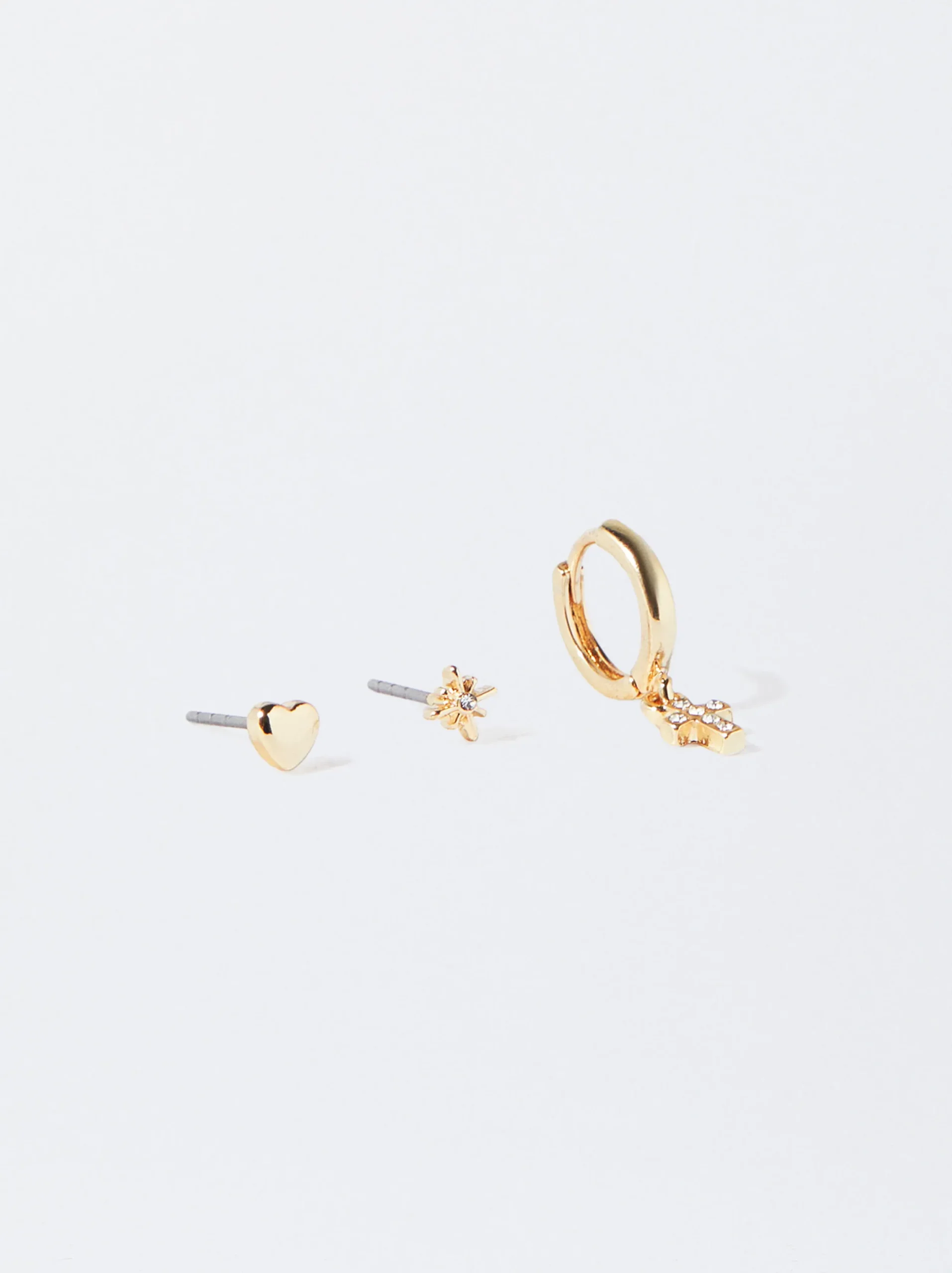 PARFOIS Conjunto De Pendientes Con Circonitas Dorado Cheap