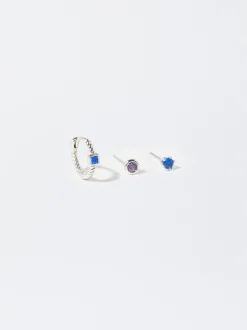 PARFOIS Conjunto De Pendientes Con Circonitas Multicor Hot