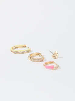 PARFOIS Conjunto De Pendientes Con Circonitas Multicor Discount