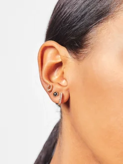 PARFOIS Conjunto De Pendientes Con Circonitas Negro Cheap