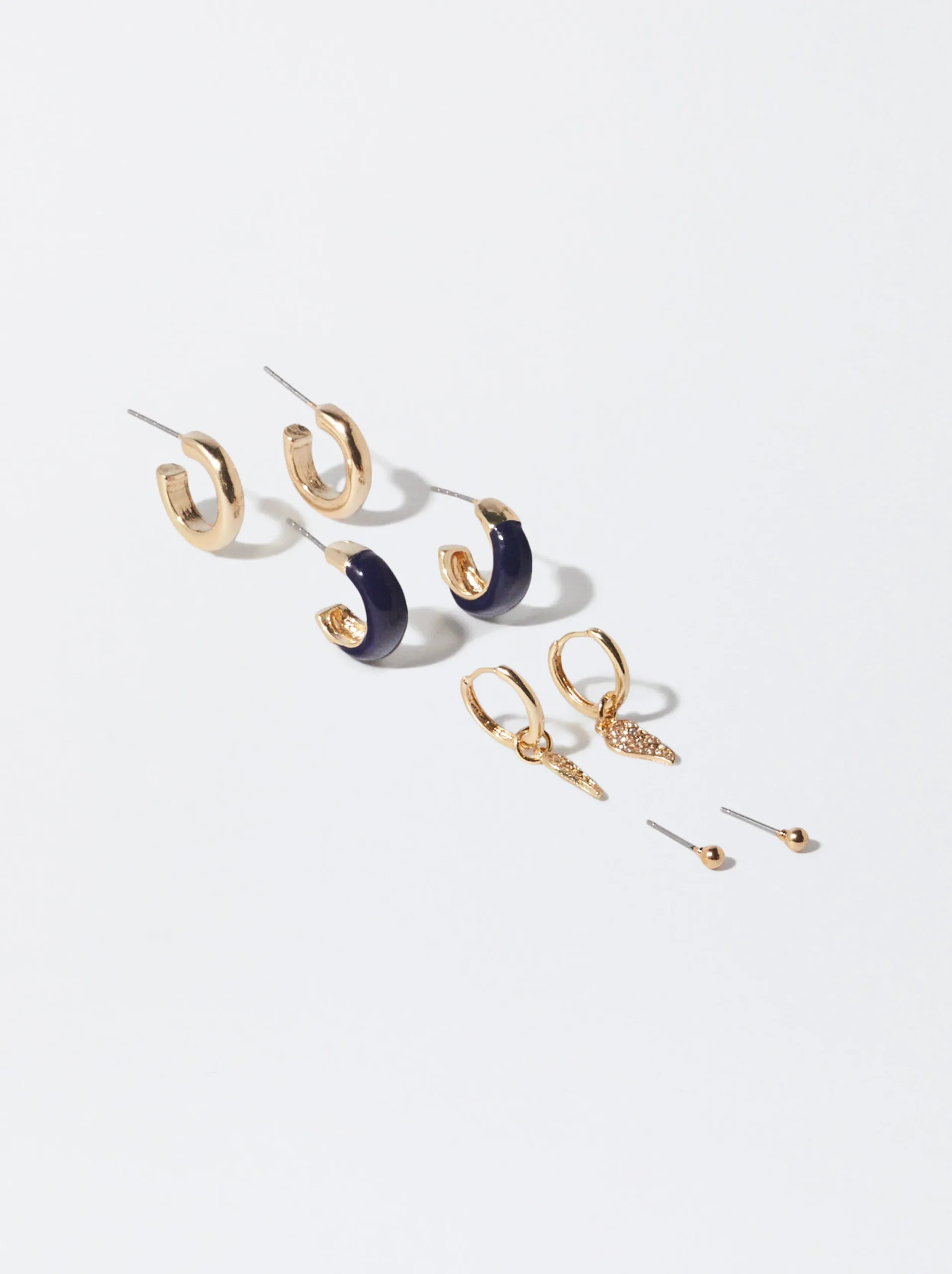 PARFOIS Conjunto De Pendientes Dorados Azul Flash Sale