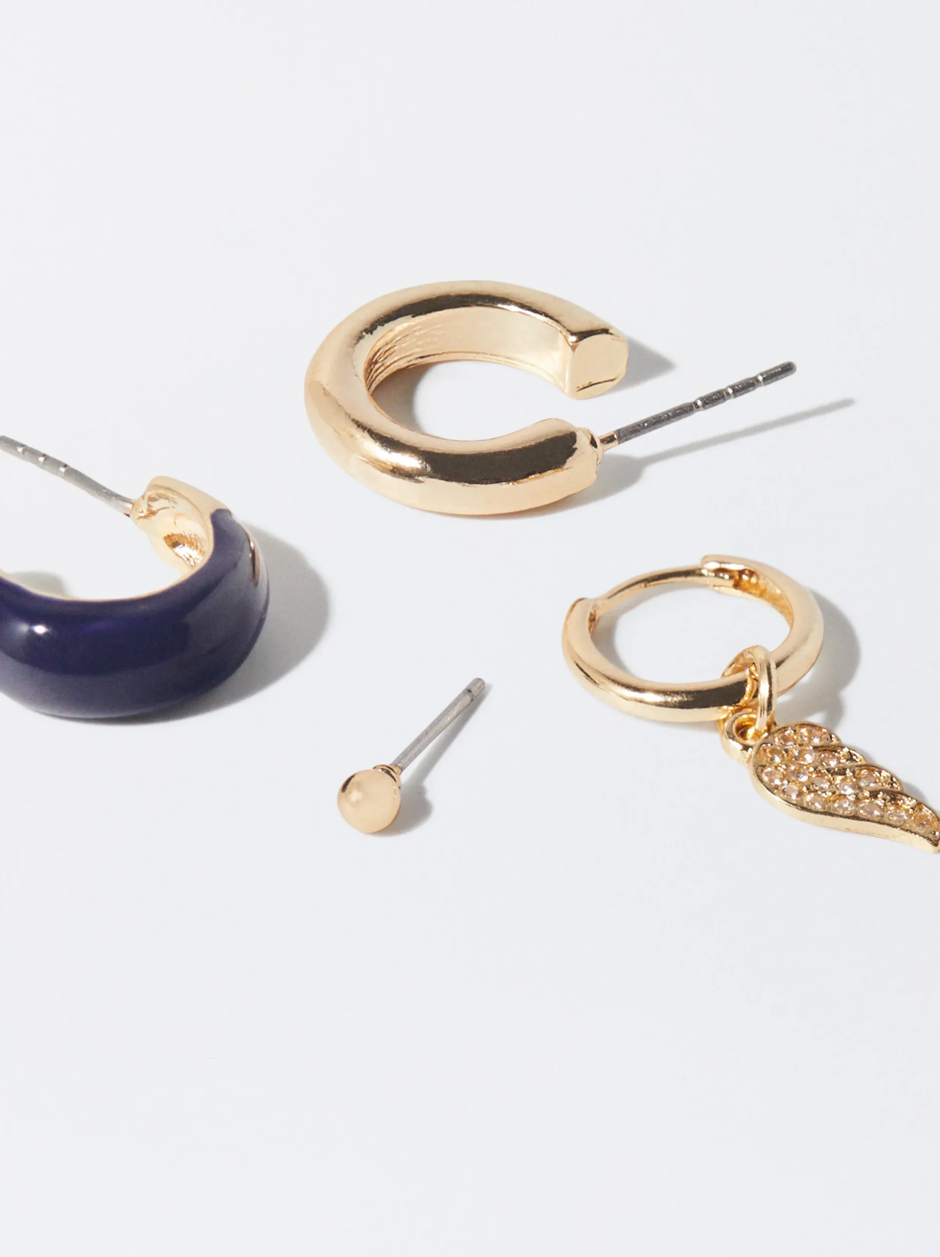 PARFOIS Conjunto De Pendientes Dorados Azul Flash Sale