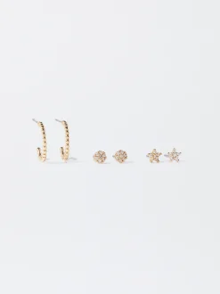 PARFOIS Conjunto De Pendientes Dorados Outlet