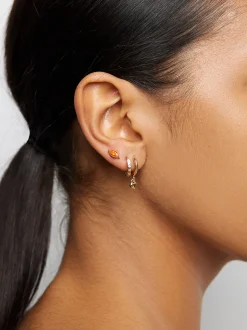 PARFOIS Conjunto De Pendientes Dorados Con Circonitas Multicor Discount