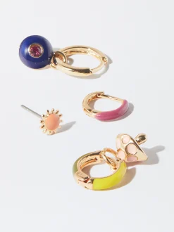 PARFOIS Conjunto De Pendientes Esmaltados Multicor Best Sale