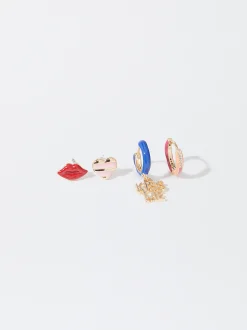 PARFOIS Conjunto De Pendientes Esmaltados Multicor Online