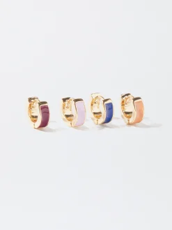 PARFOIS Conjunto De Pendientes Esmaltados Multicor Fashion