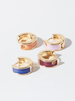 PARFOIS Conjunto De Pendientes Esmaltados Multicor Fashion