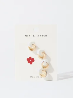 PARFOIS Conjunto De Pendientes Esmaltados Multicor Fashion