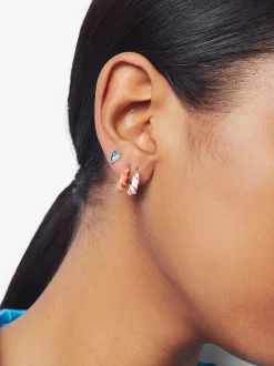 PARFOIS Conjunto De Pendientes Esmaltados Multicor New