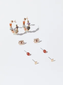 PARFOIS Conjunto De Pendientes Multicolor Multicor Flash Sale
