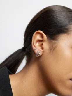 PARFOIS Conjunto De Pendientes Plateados Con Circonitas Multicor Sale