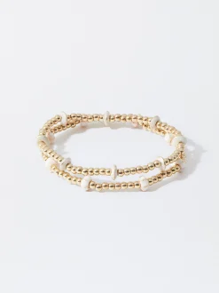 PARFOIS Conjunto De Pulseras El&aacute;sticas Beige Cheap