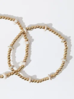 PARFOIS Conjunto De Pulseras El&aacute;sticas Beige Cheap