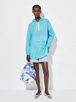 PARFOIS Cortavientos De Bolsillo Con Capucha Azul Discount