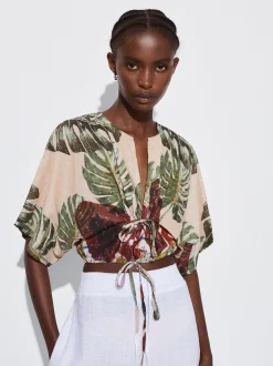 PARFOIS Cropped Top Estampado Multicor Best