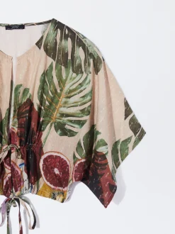 PARFOIS Cropped Top Estampado Multicor Best